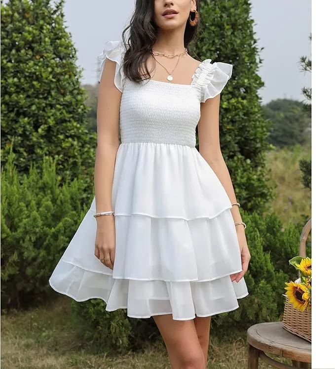The Perfect Summer Look: Byinns Square Neck Ruffle Dress Review